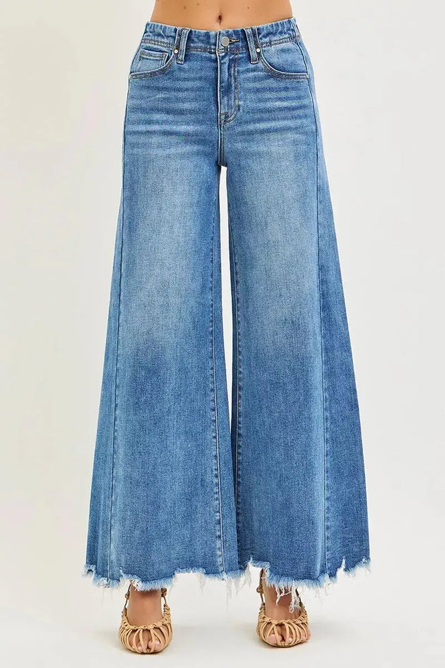 RISEN High Rise Ankle Wide Jeans  Style Ratio
