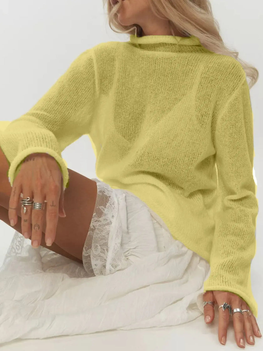 Mock Neck Long Sleeve Sweater  Style Ratio
