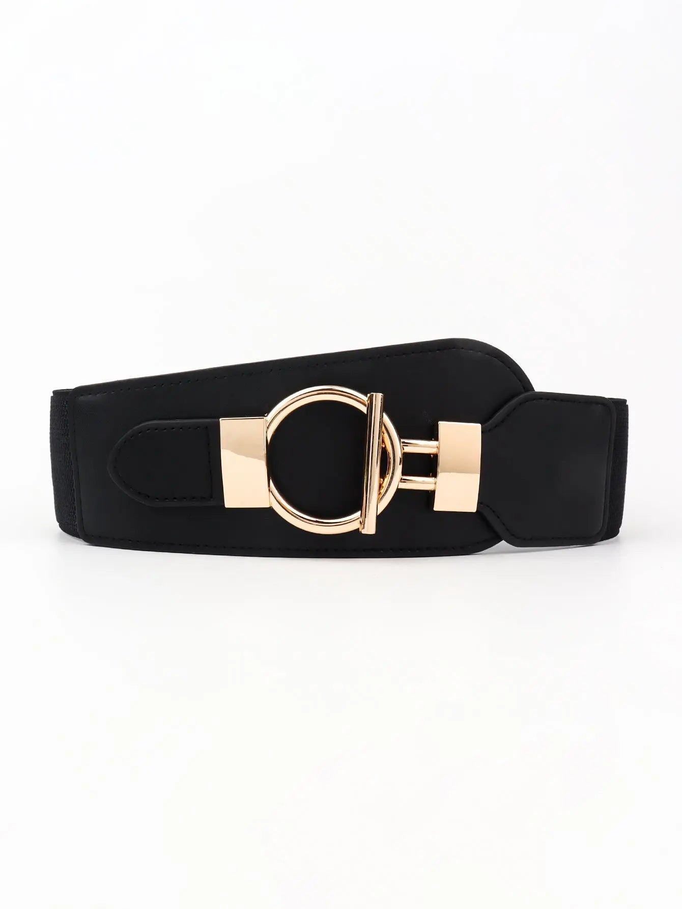 PU Elastic Wide Belt with Alloy Buckle  Style Ratio