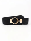 PU Elastic Wide Belt with Alloy Buckle  Style Ratio