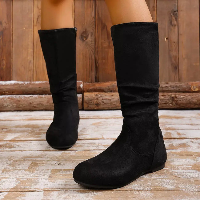 Round Toe Side Zip Boots  Style Ratio