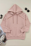 Drawstring Studded Shoulder Hoodie  Style Ratio