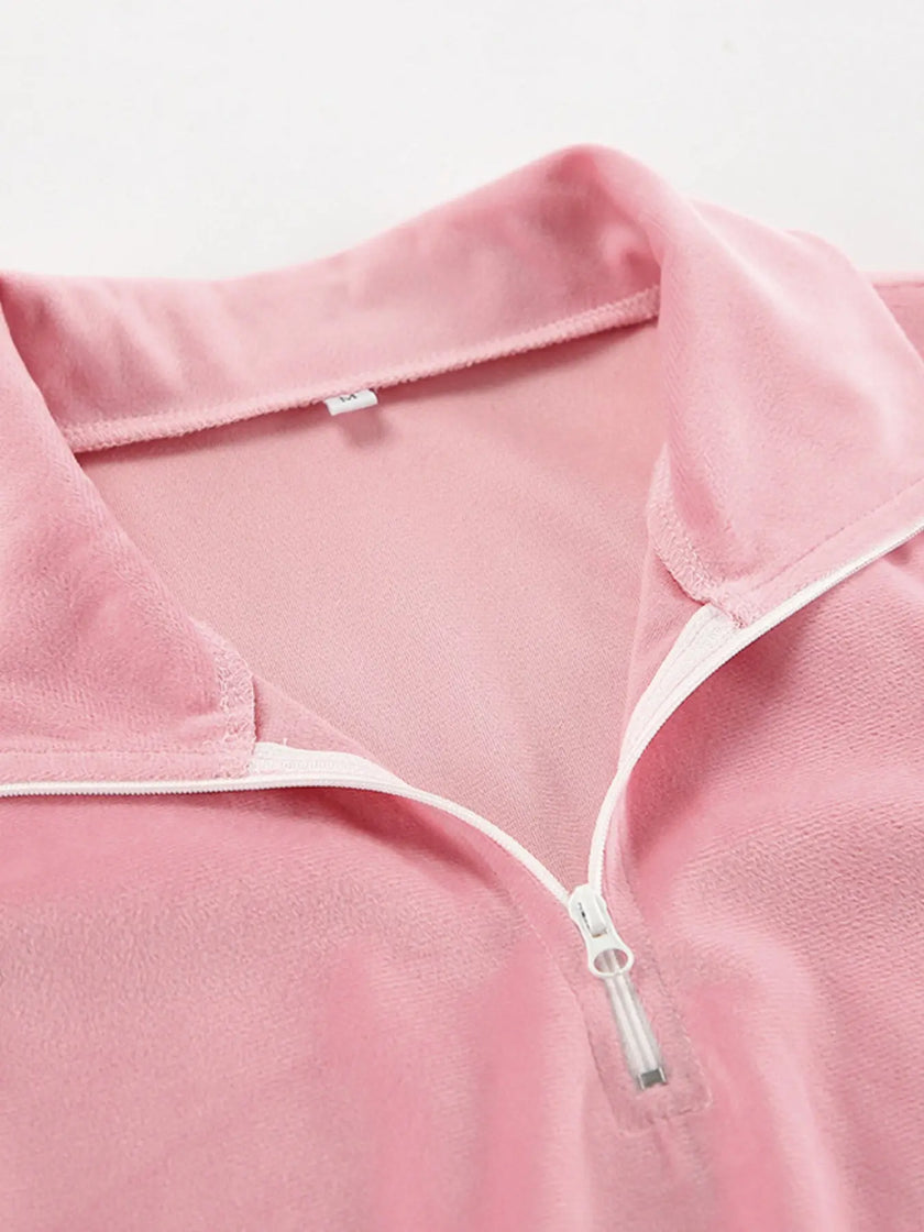 Quarter Zip Long Sleeve Top and Pants Loungewear  Style Ratio