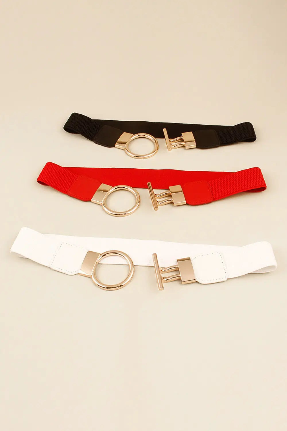 Circle Shape Buckle Zinc Alloy Buckle PU Leather Belt  Style Ratio