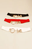 Circle Shape Buckle Zinc Alloy Buckle PU Leather Belt  Style Ratio