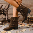Suede Ankle Boots with Bow Accent  Style Ratio