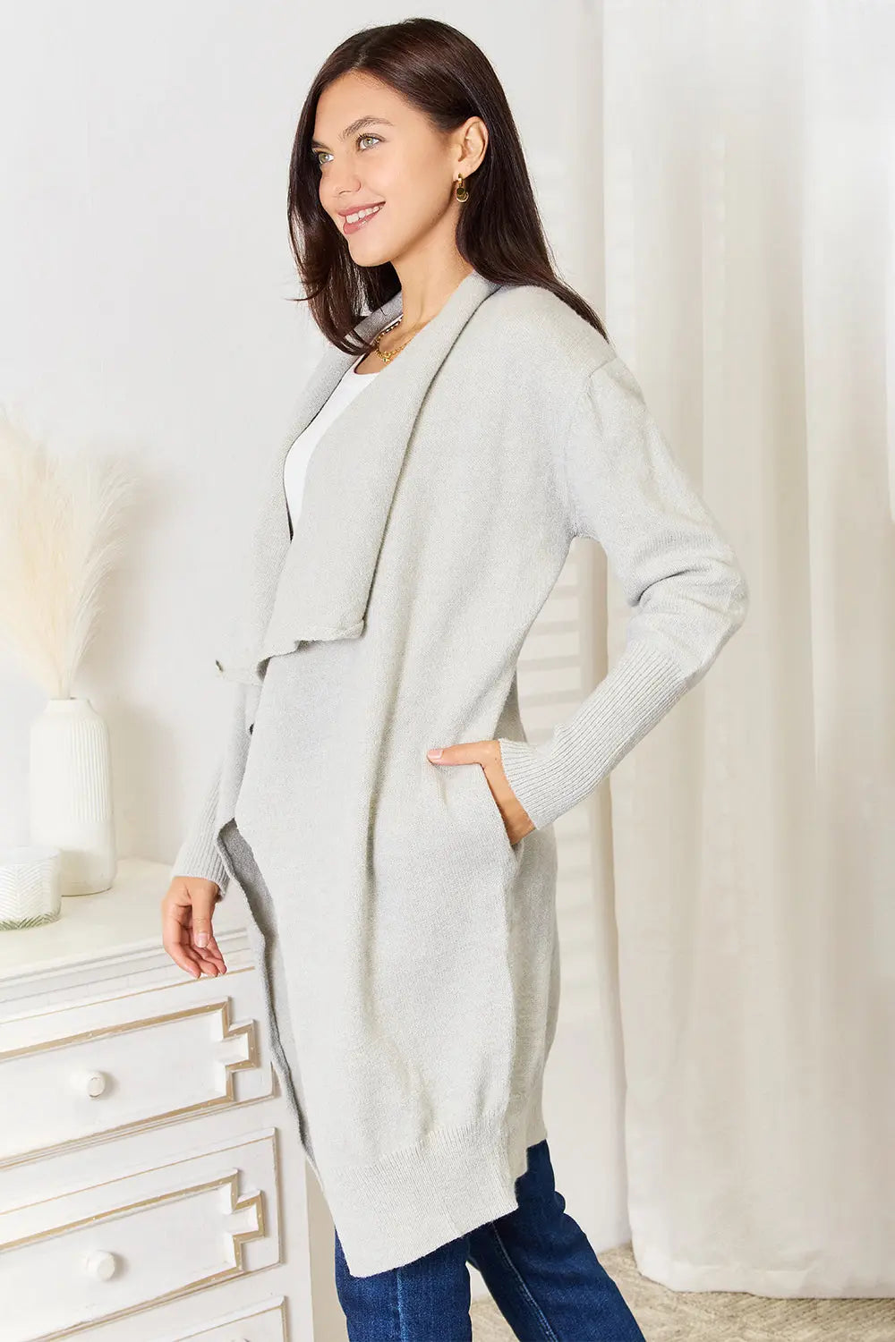 Angel Wings Open Front Duster Cardigan  Style Ratio