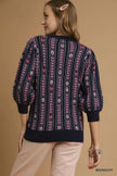Umgee Jacquard Knit Puff Sleeve Sweater  Style Ratio