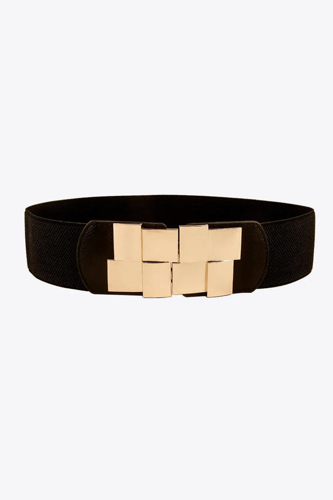 Geometric Buckle Elastic Wide Belt  Style Ratio