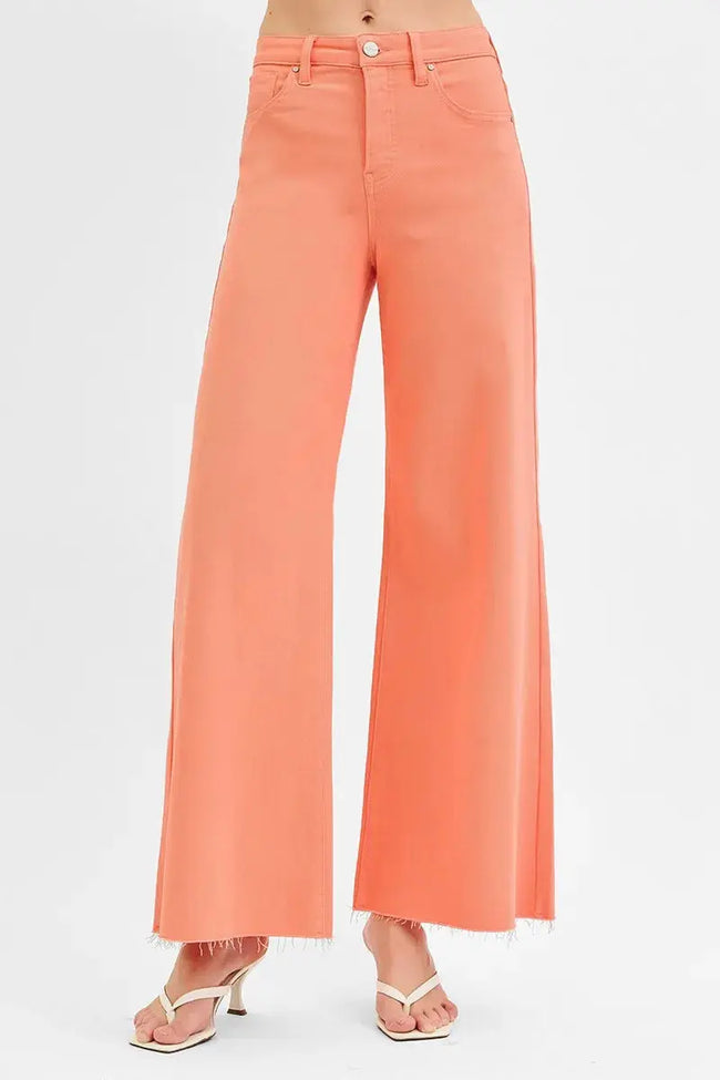 RISEN Full Size Tummy Control High Rise Wide Leg Palazzo Jeans  Style Ratio