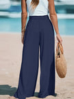 Full Size Drawstring Waist Wide Leg Pants Plus Size  Style Ratio
