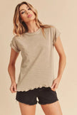 Aemi + Co Lettuce Edge Round Neck Short Sleeve Shirt  Style Ratio