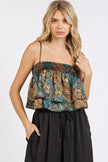Mittoshop Paisley Patchwork Satin Ruffle Cami  Style Ratio
