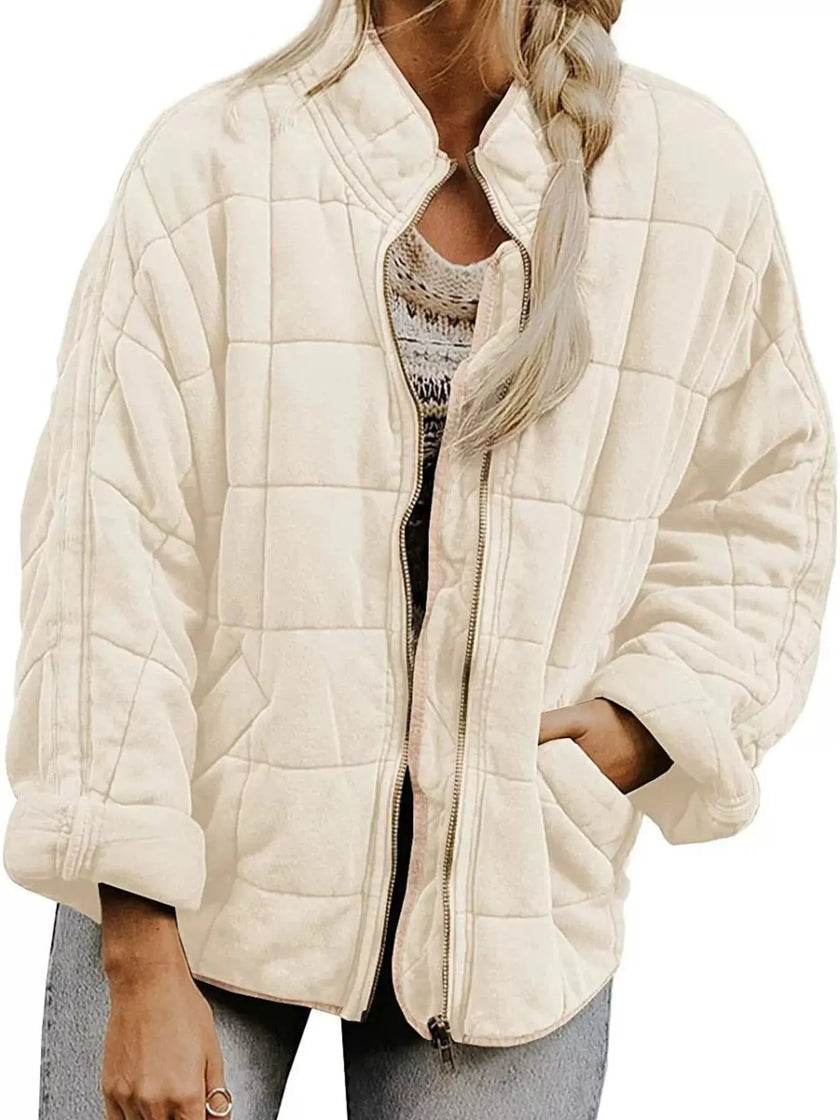 Quilted Zip Up Outerwear  Style Ratio