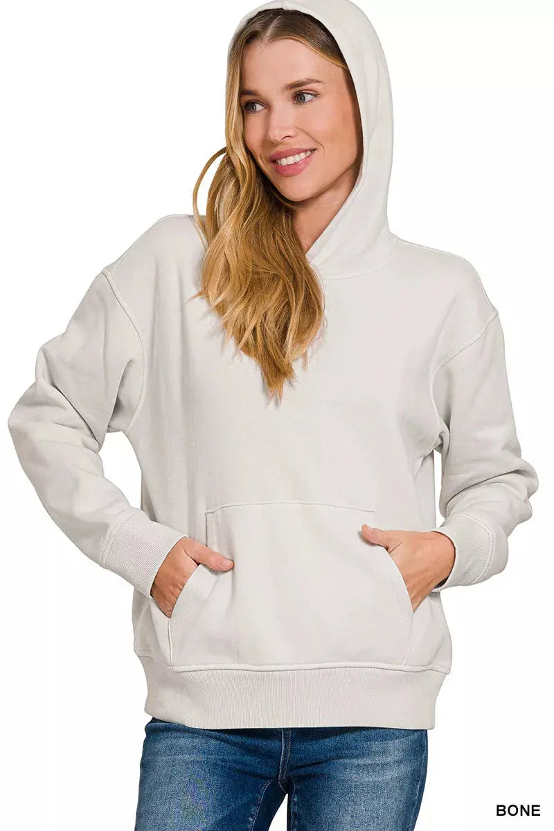 Zenana Fleece Kangaroo Pocket Hoodie  Style Ratio
