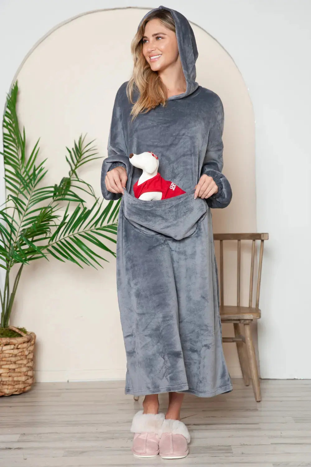 Double Take Pocketed Hooded Midi Lounge Dress  Style Ratio