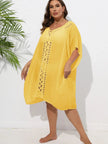 Crochet Trim V-Neck Beach Cover Up  Style Ratio