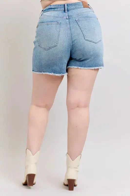 Judy Blue High Waist Western Embroidery Detail Cut Off Denim Shorts  Style Ratio