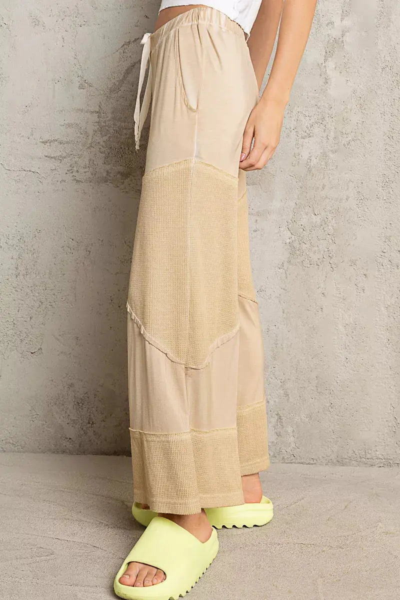 POL Elastic Waistband Wide Leg Pants with Drawstring  Style Ratio