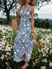 Printed Halter Neck Maxi Dress  Style Ratio