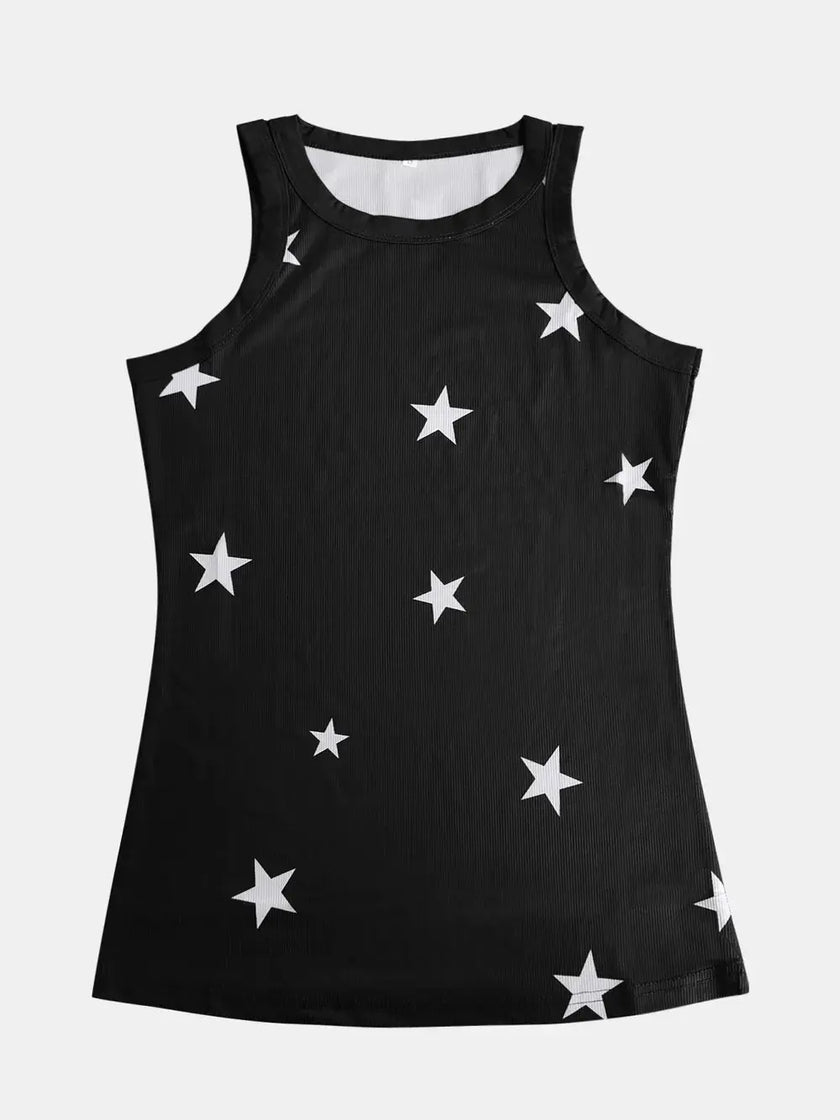 Full Size Star Round Neck Tank  Style Ratio