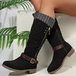 Round Toe Block Heels Boots  Style Ratio