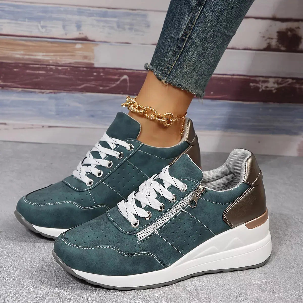 Lace Up Wedge Sneakers  Style Ratio
