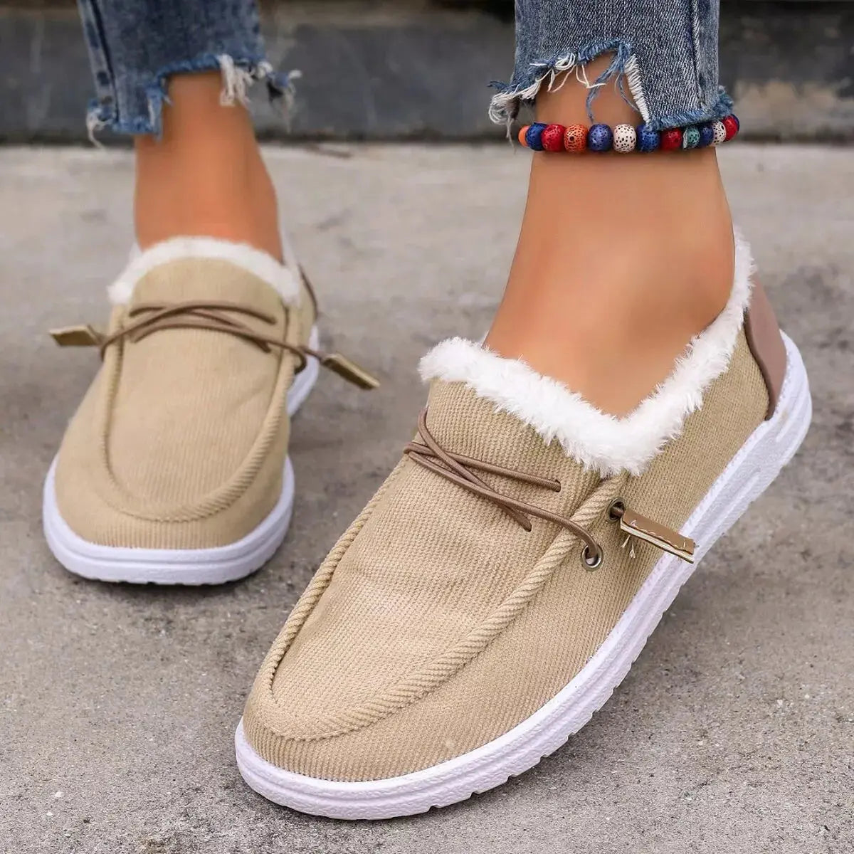 Faux Fur Lined Slip-Ons  Style Ratio