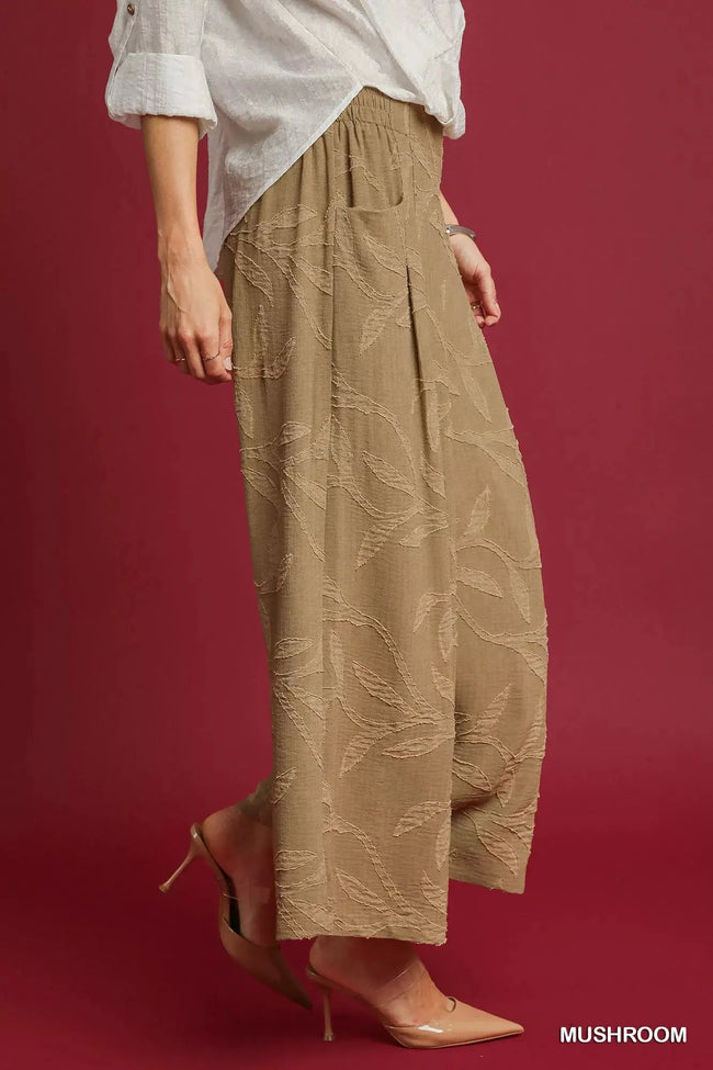 Umgee Jacquard Wide Leg Pants  Style Ratio
