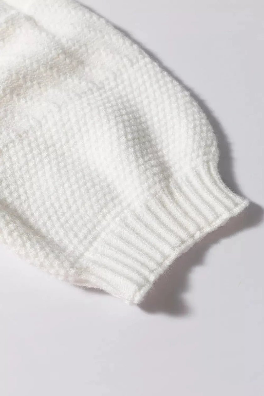 Cable Knit Short Sleeve Sweater  Style Ratio