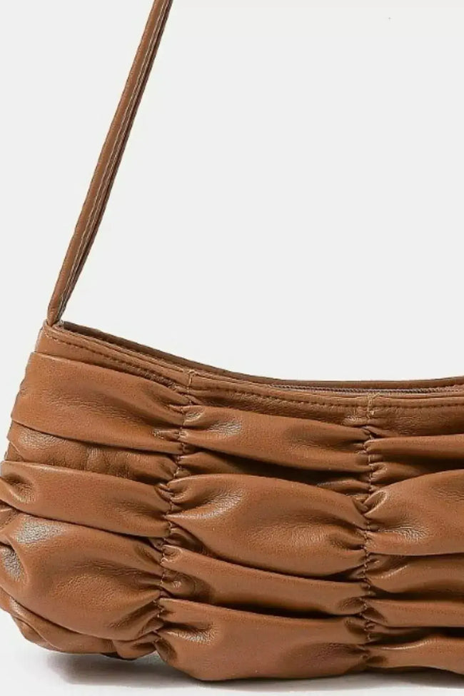 Fame Segmented Pleated Faux Leather Handbag  Style Ratio