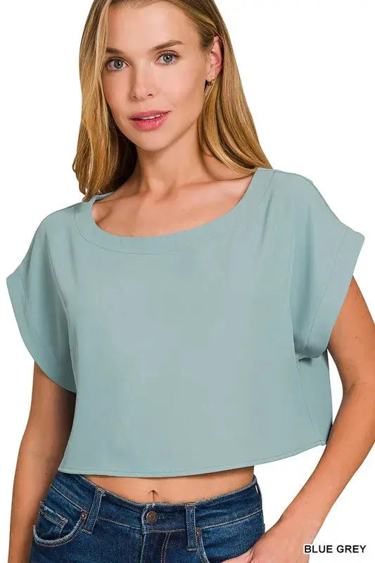 Zenana Heavy Woven Span Crop Tee & Skirt Set  Style Ratio
