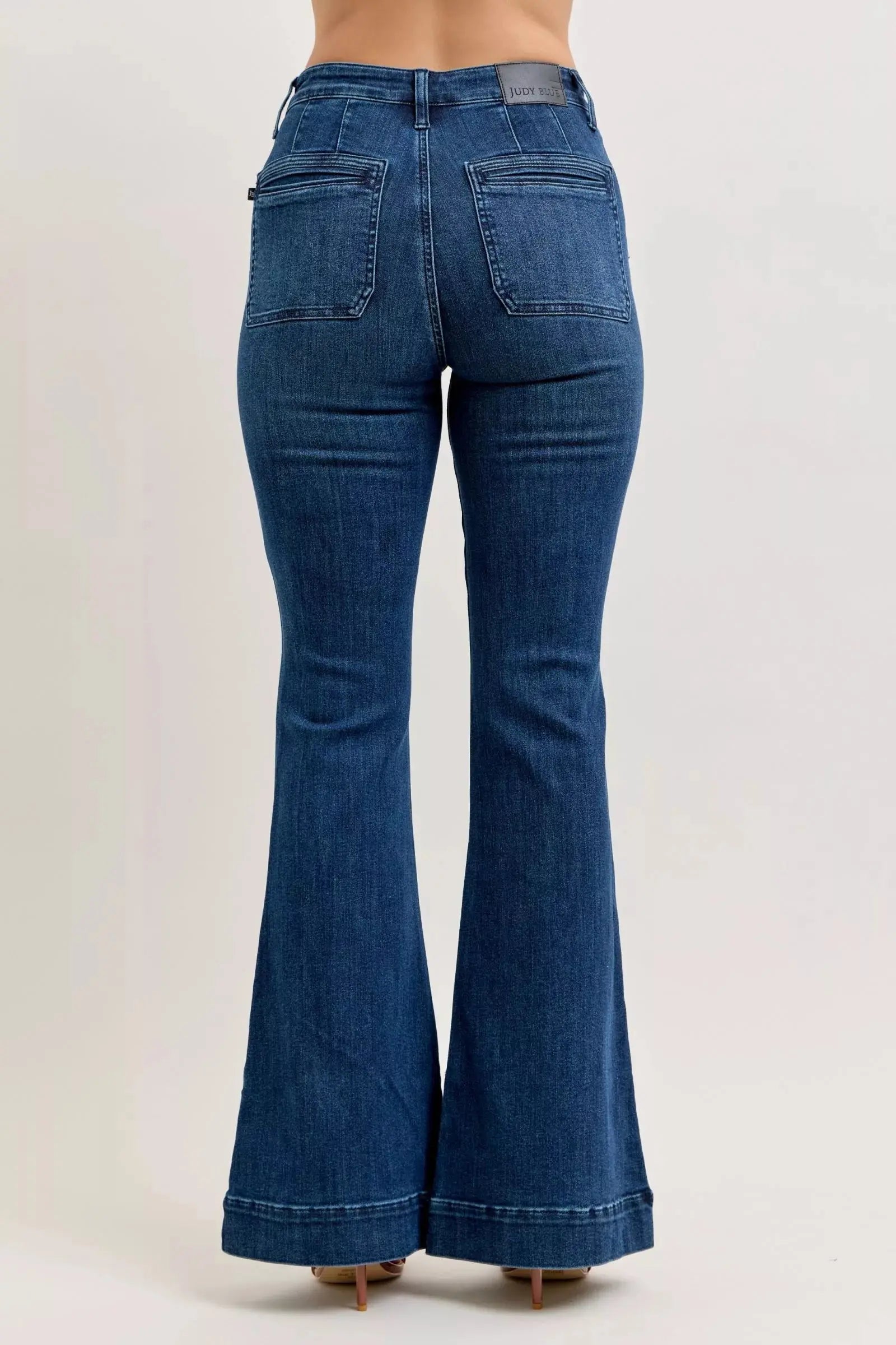 Judy Blue High-Waisted Flare Jeans with Front Pockets  Style Ratio