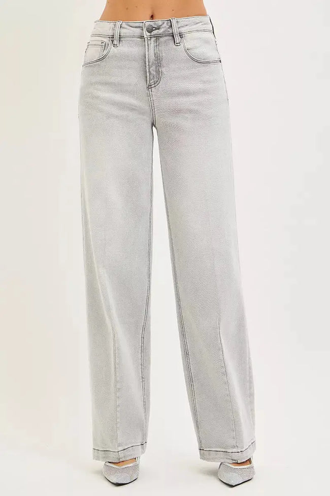 RISEN Slouchy Baggy Jeans with Contrast Stitching  Style Ratio