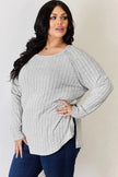 Basic Bae Full Size Ribbed Round Neck Long Sleeve Shirt  Style Ratio