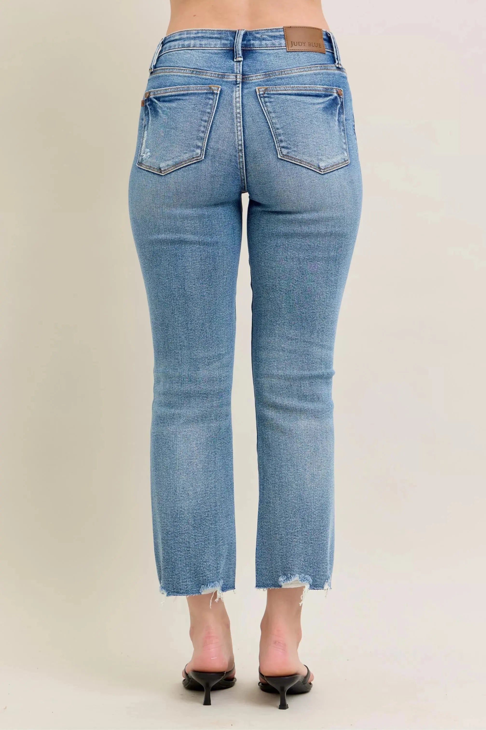 Judy Blue Mr Vintage Wash Destroy Hem Kick Flare Jeans  Style Ratio