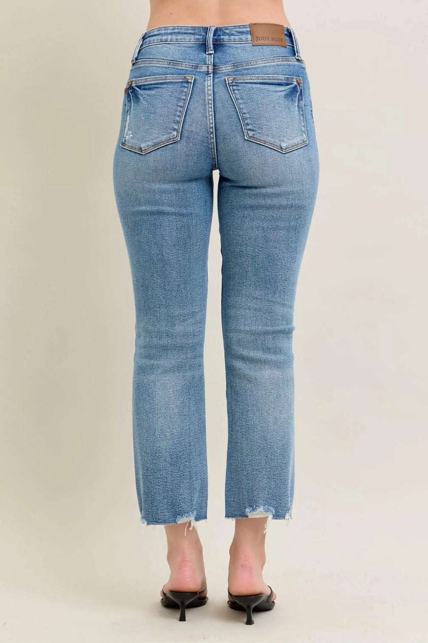 Judy Blue Mr Vintage Wash Destroy Hem Kick Flare Jeans  Style Ratio