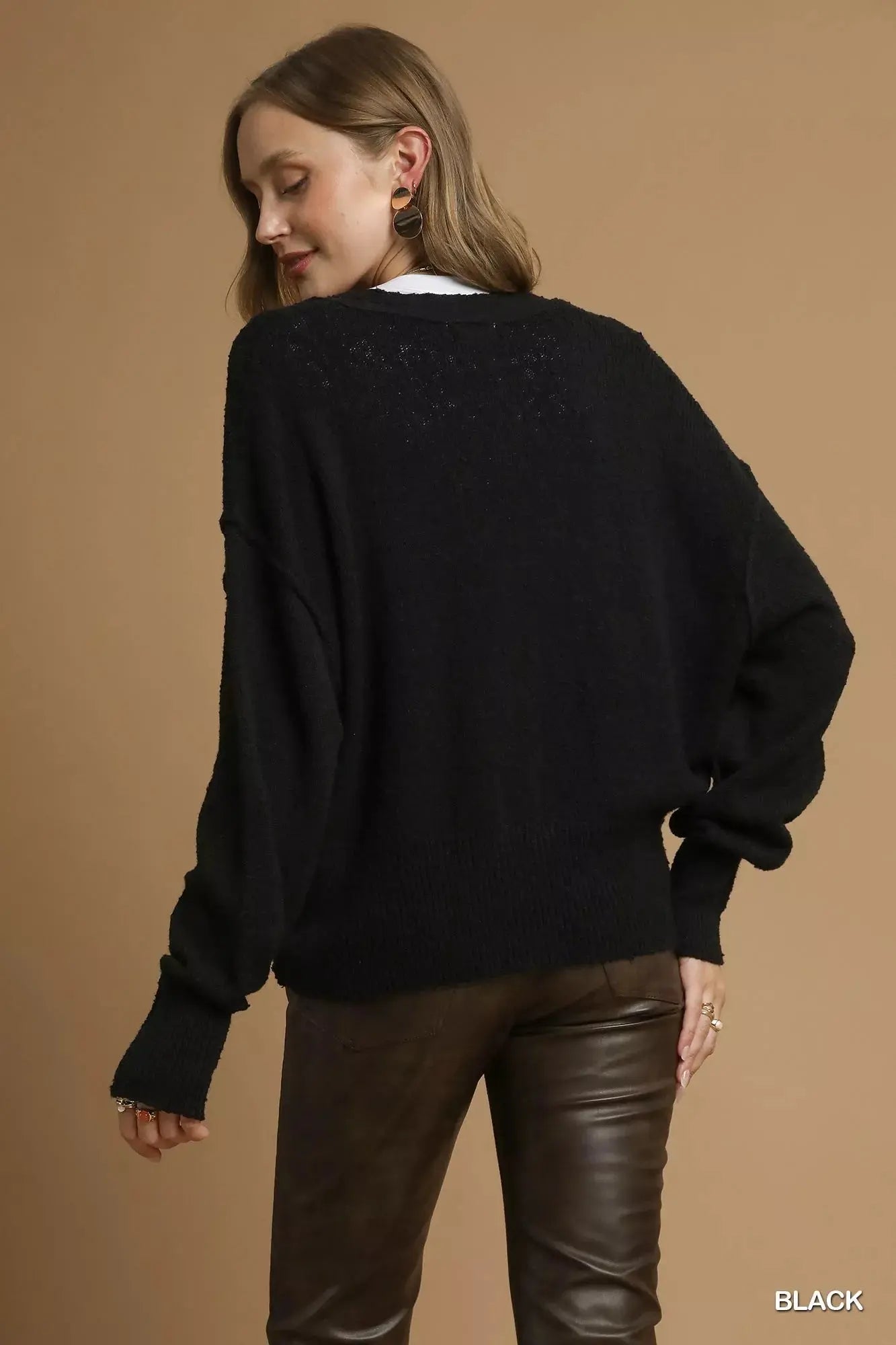 Umgee Button-Front V-Neck Knit Cardigan  Style Ratio