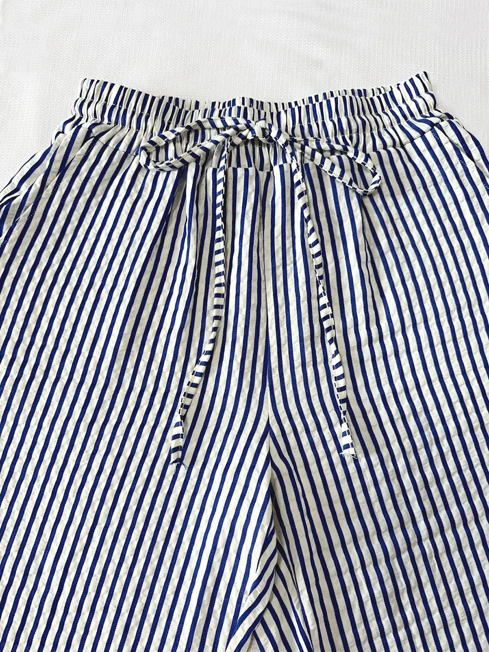 Drawstring Striped Elastic Waist Pants  Style Ratio