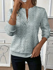 Texture Half Zip Long Sleeve Sweater  Style Ratio