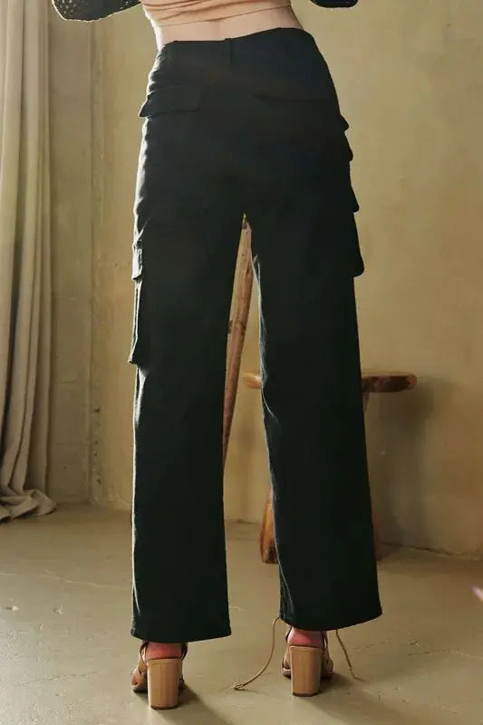 Davi & Dani Flap Pocket Mid Rise Cargo Pants  Style Ratio