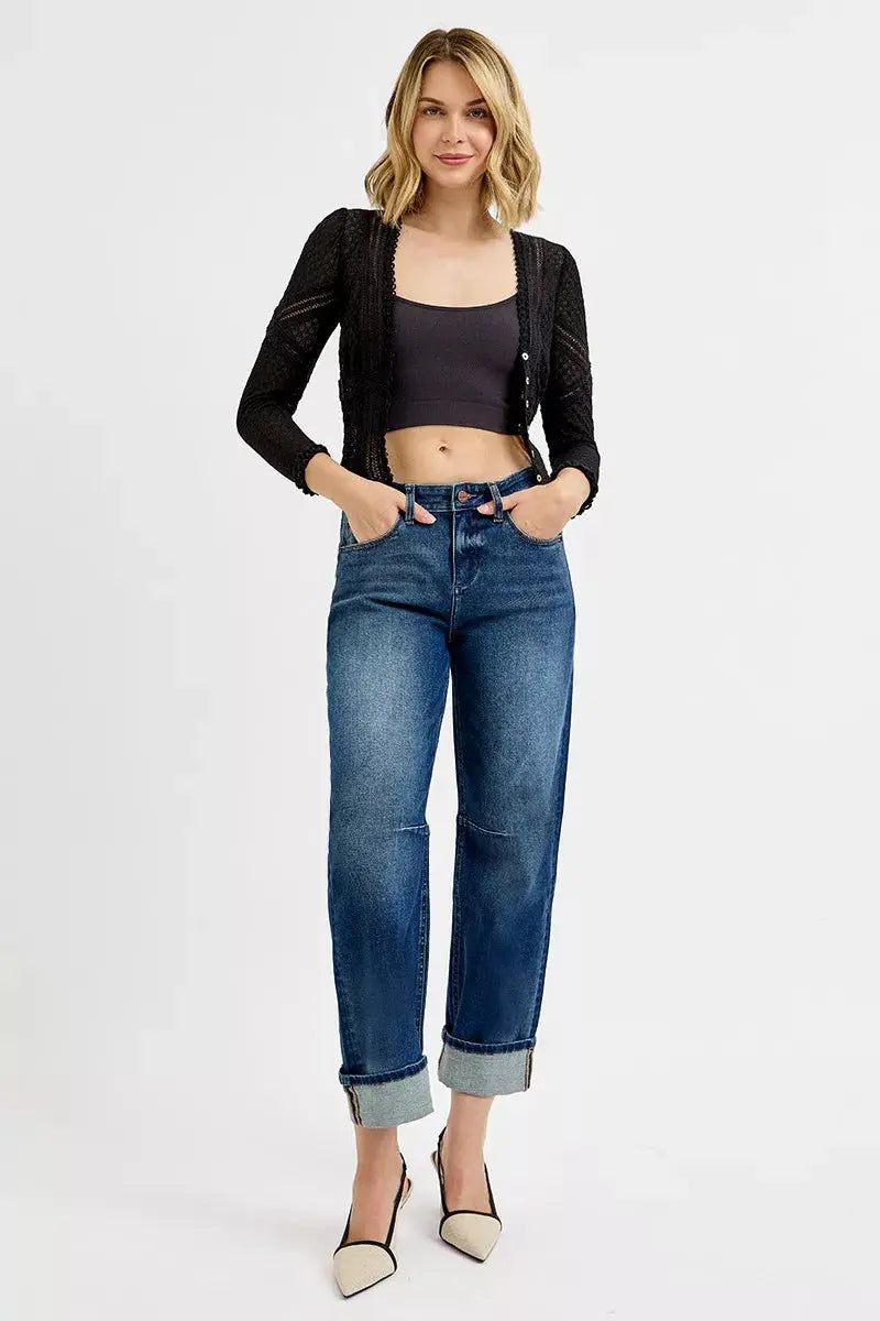 RISEN Slouchy Crop Barrel Cuffed Jeans  Style Ratio