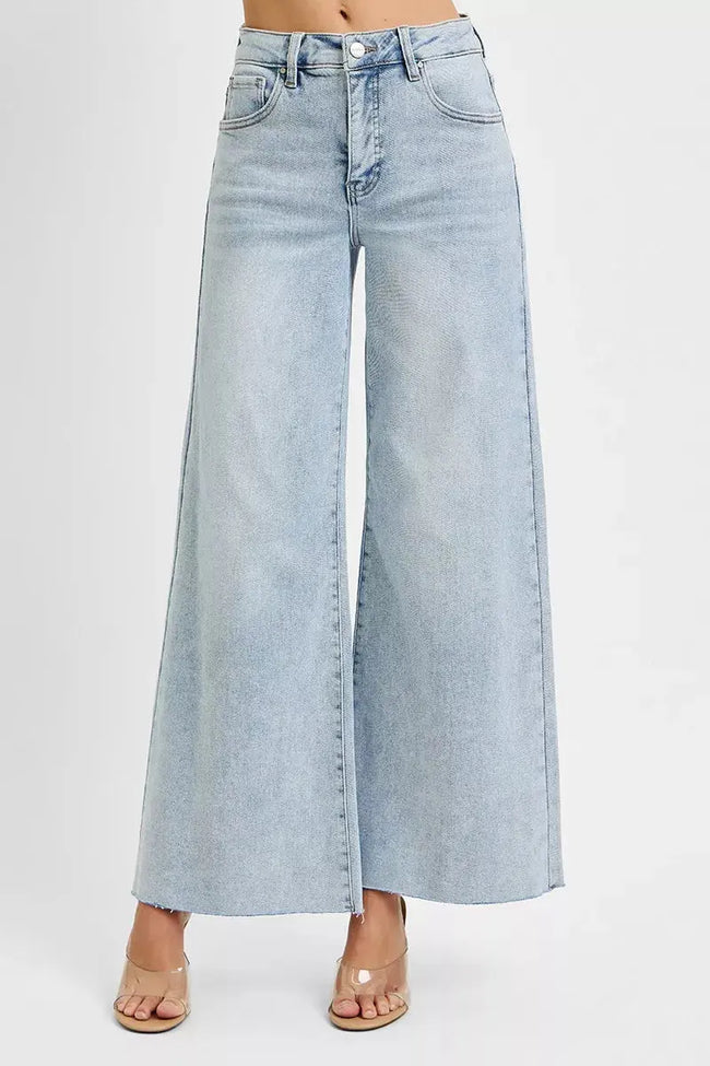 RISEN Full Size High Rise Ankle Wide Palazzo Jeans  Style Ratio