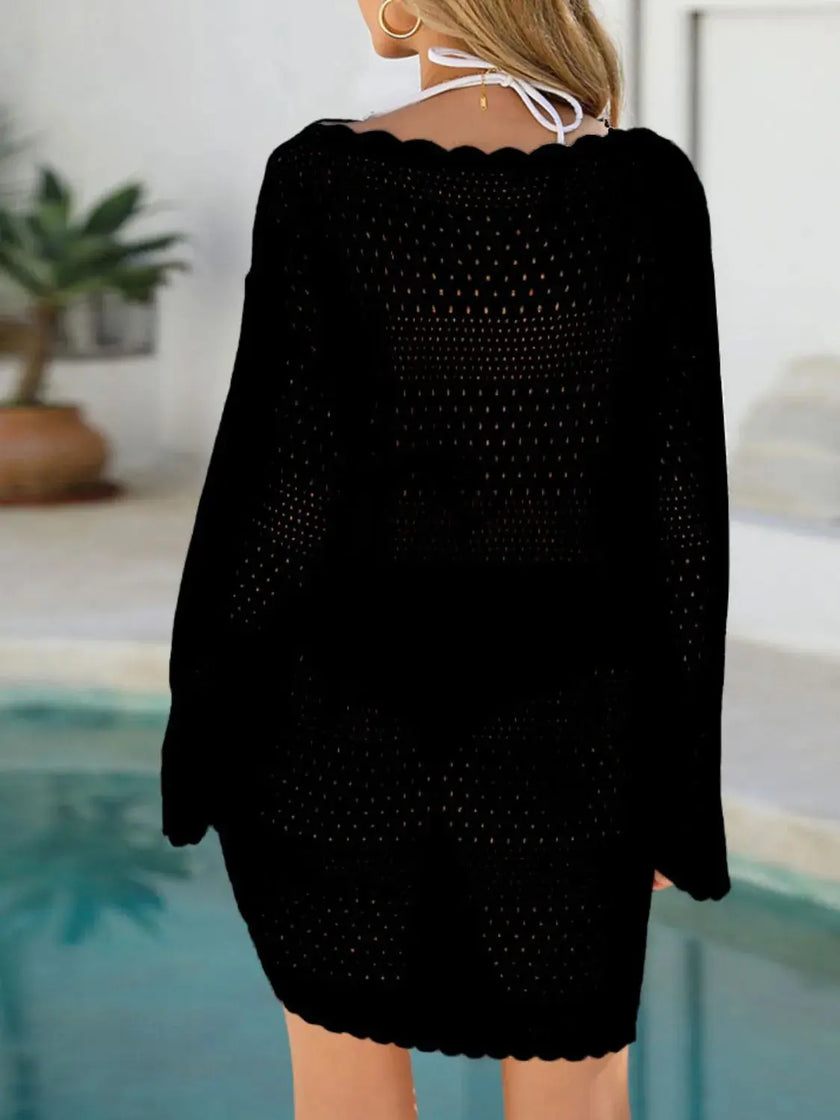 Round Neck Openwork Cover-Up  Style Ratio