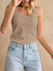 Textured Knit Scoop Neck Tank  Style Ratio