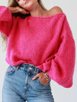 Chunky Knit Boat Neck Sweater  Style Ratio