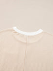 Twisted Ribbed Color Block Trim Shirt Shift Dress  Style Ratio