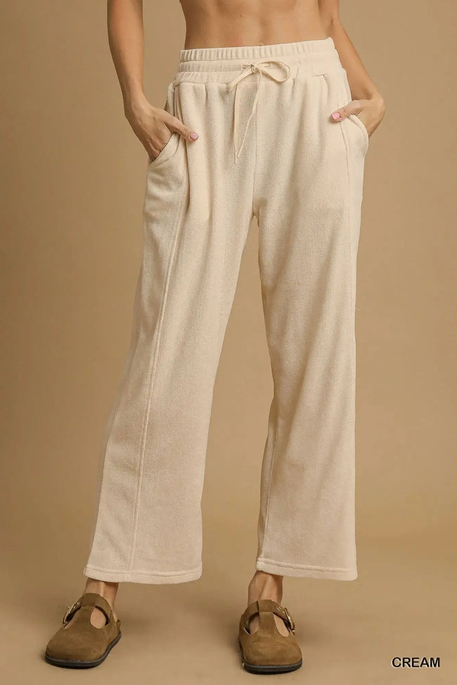 Umgee Drawstring Wide Leg Pants  Style Ratio