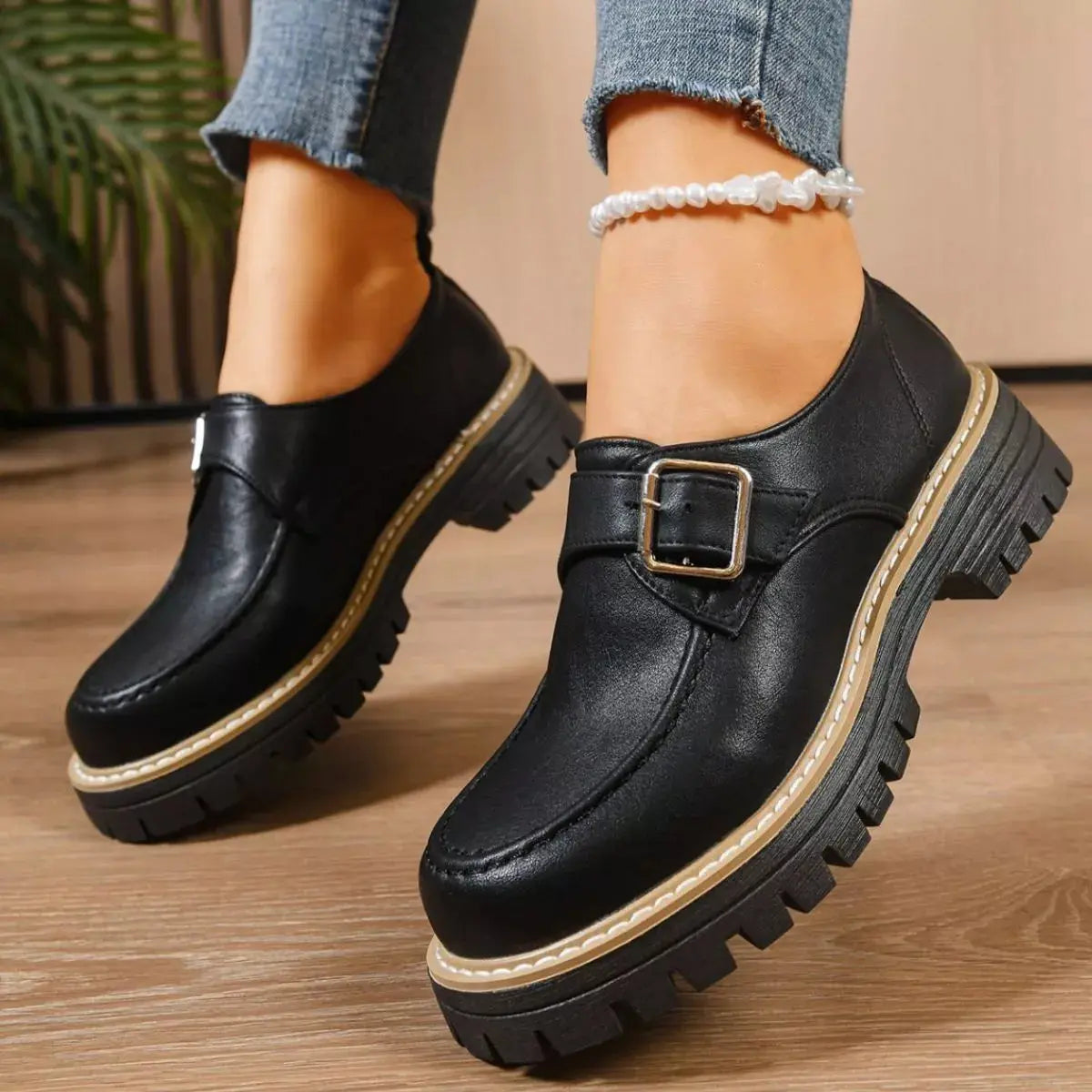 Round Toe Buckle Loafers  Style Ratio