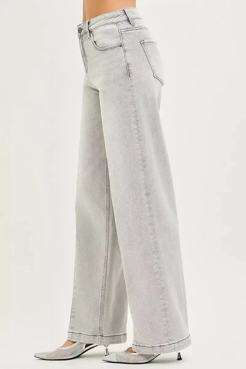 RISEN Slouchy Baggy Jeans with Contrast Stitching  Style Ratio